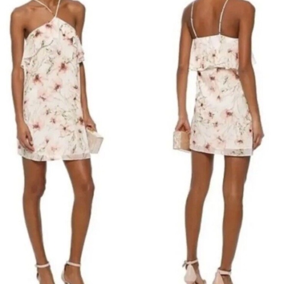 Haute Hippie Blush Pink Ashbery Flowy Halter Dress Size M. - Picture 2 of 8